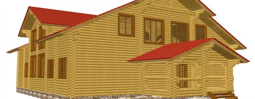 Кафе из оцилиндрованного бревна